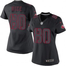 Women 49ers Jerry Rice Black Game Impact Jersey