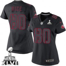 Women 49ers Jerry Rice Black Game Impact Super Bowl Jersey