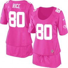 Women 49ers Jerry Rice Pink Game Breast Cancer Awareness Jersey