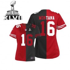 Women 49ers Joe Montana Two Tone Game Team Alternate Super Bowl Jersey