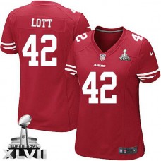 Women 49ers Ronnie Lott Red Game Super Bowl Jersey