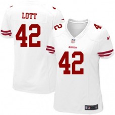Women 49ers Ronnie Lott White Game Jersey