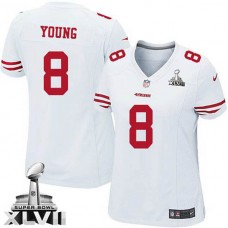 Women 49ers Steve Young White Game Super Bowl Jersey