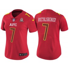 Women AFC 2017 Pro Bowl Pittsburgh Steelers #7 Ben Roethlisberger Red Game Jersey
