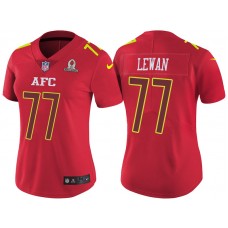 Women AFC 2017 Pro Bowl Tennessee Titans #77 Taylor Lewan Red Game Jersey