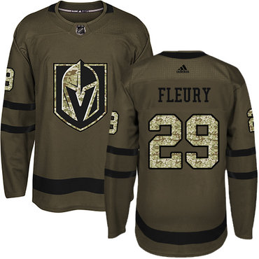 Women Adidas Golden Knights #29 Marc-Andre Fleury Green Salute to Service Stitched NHL Jersey