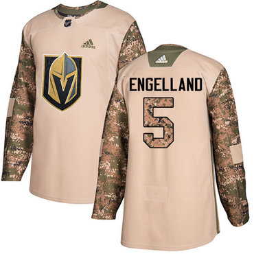 Women Adidas Golden Knights #5 Deryk Engelland Camo Authentic 2017 Veterans Day Stitched NHL Jersey
