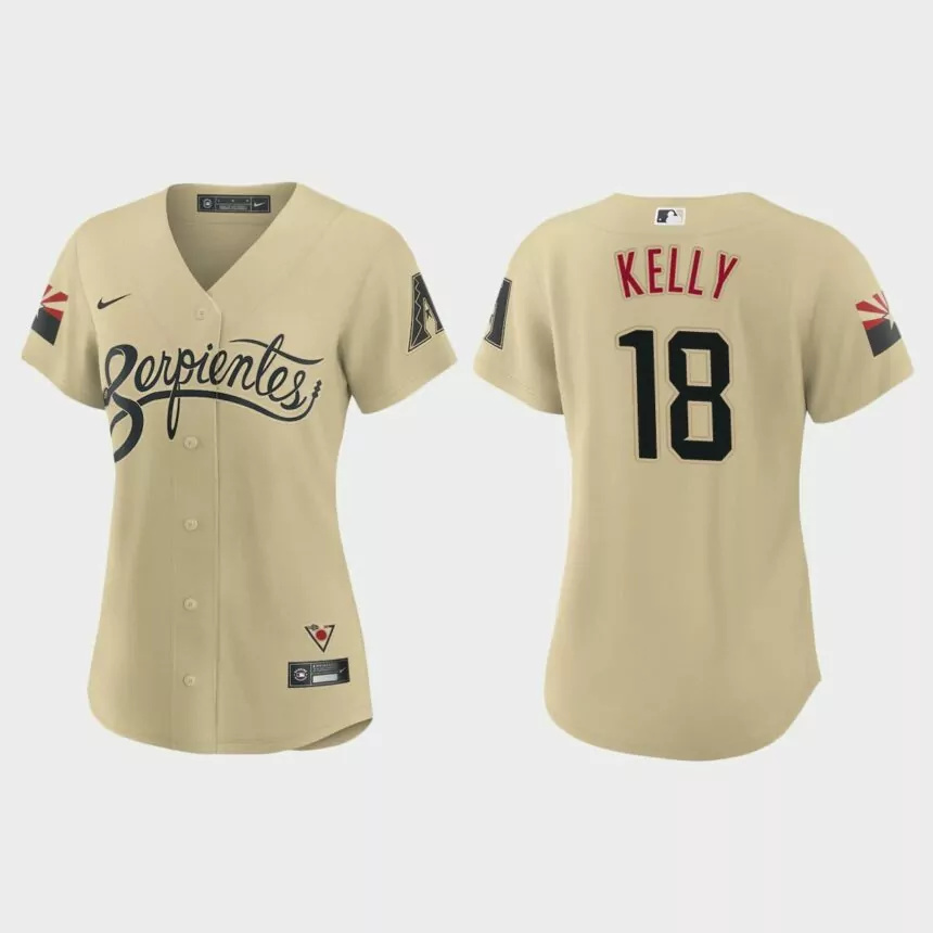 Women Arizona Diamondbacks Carson Kelly Gold 2021 City Connect Replica Jersey.jpg