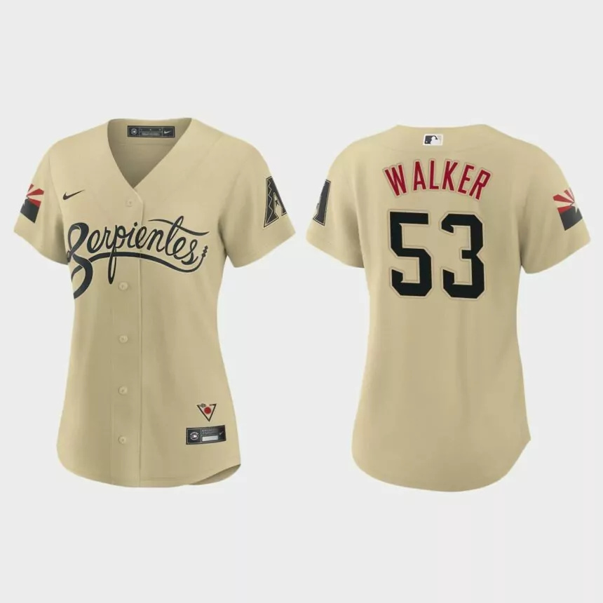 Women Arizona Diamondbacks Christian Walker Gold 2021 City Connect Replica Jersey.jpg