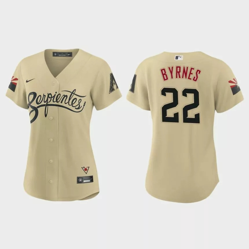 Women Arizona Diamondbacks Eric Byrnes Gold 2021 City Connect Replica Jersey.jpg