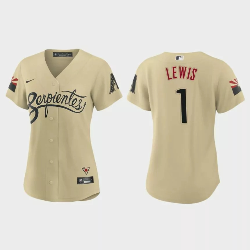 Women Arizona Diamondbacks Kyle Lewis Gold City Connect Replica Jersey.jpg
