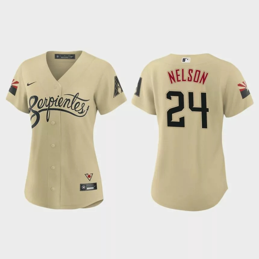 Women Arizona Diamondbacks Kyle Nelson Gold City Connect Replica Jersey.jpg