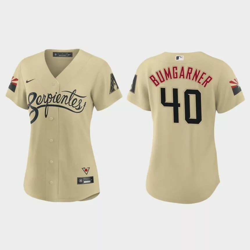 Women Arizona Diamondbacks Madison Bumgarner Gold 2021 City Connect Replica Jersey.jpg