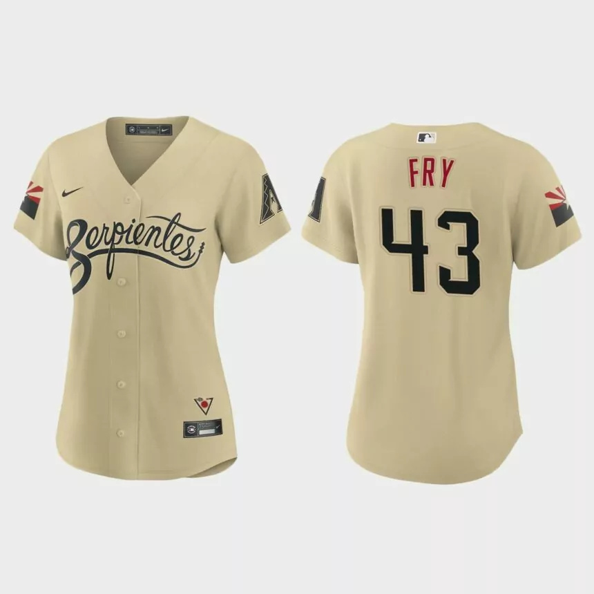 Women Arizona Diamondbacks Paul Fry Gold City Connect Replica Jersey.jpg