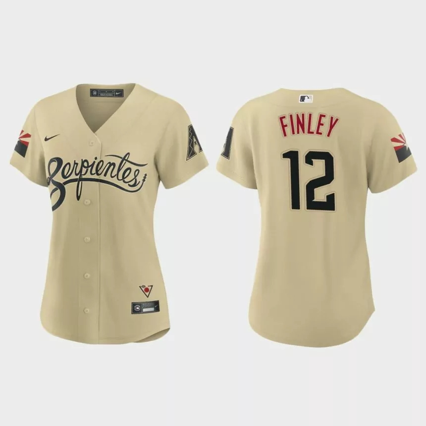 Women Arizona Diamondbacks Steve Finley Gold 2021 City Connect Replica Jersey.jpg