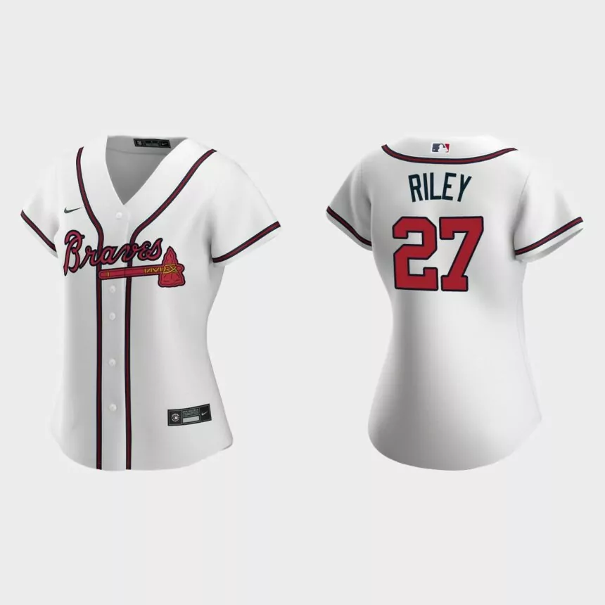 Women Atlanta Braves Austin Riley White Replica Jersey