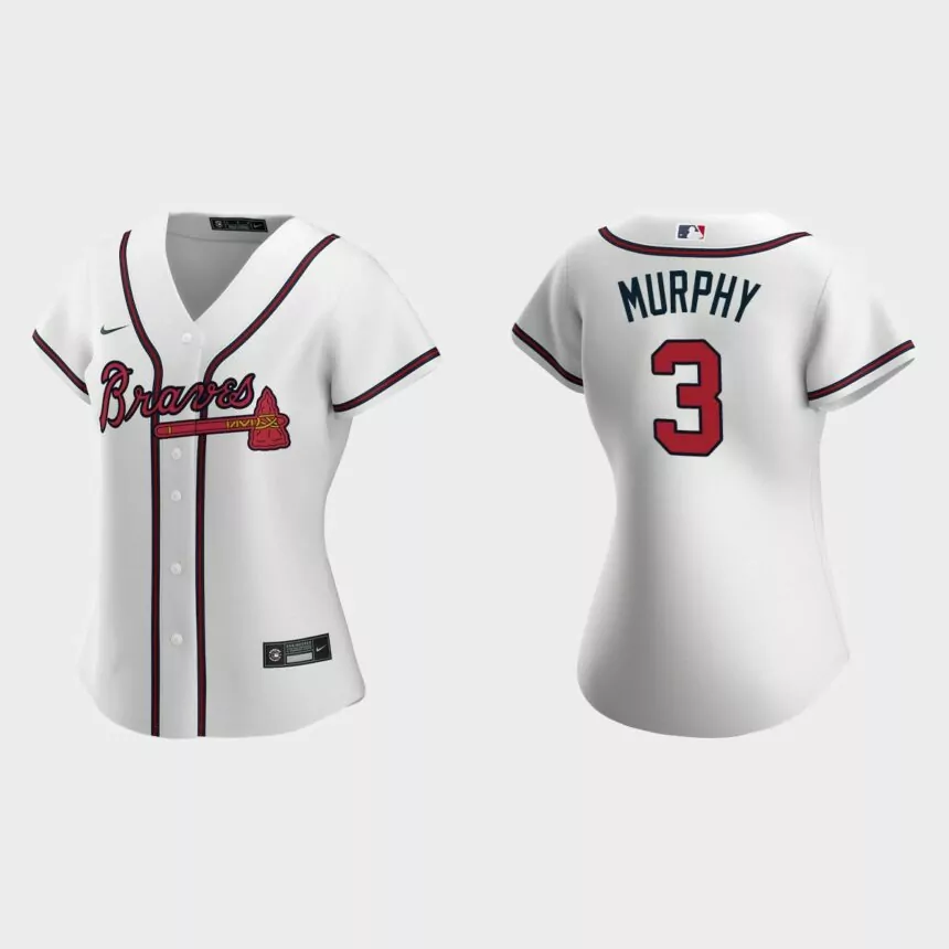 Women Atlanta Braves Dale Murphy White Replica Jersey