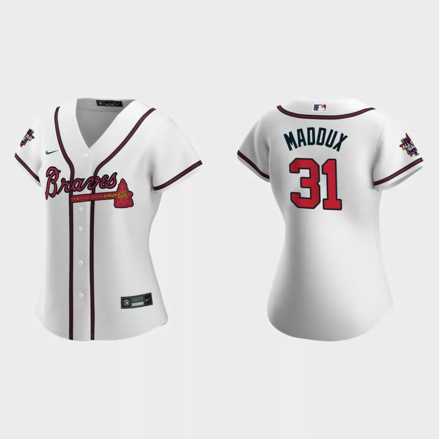 Women Atlanta Braves Greg Maddux White 2021 MLB All-Star Game Replica Jersey