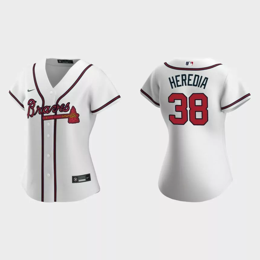 Women Atlanta Braves Guillermo Heredia White Replica Jersey