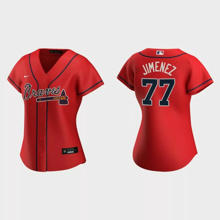 Women Atlanta Braves Joe Jimenez Red Replica Jersey