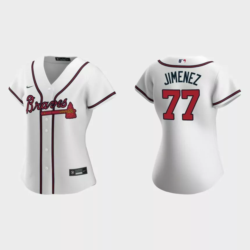 Women Atlanta Braves Joe Jimenez White Replica Jersey