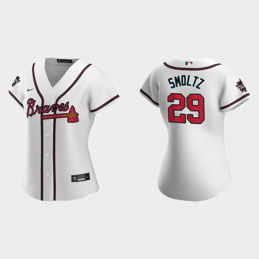 Women Atlanta Braves John Smoltz White 2021 MLB All-Star Game Replica Jersey