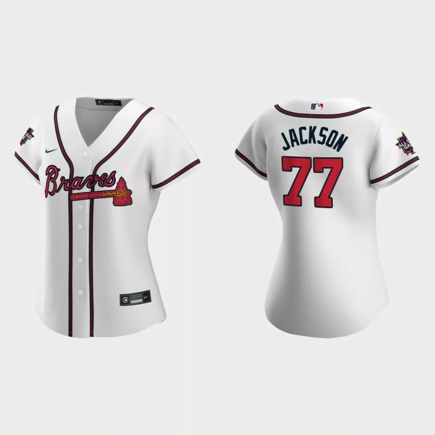 Women Atlanta Braves Luke Jackson White 2021 MLB All-Star Game Replica Jersey