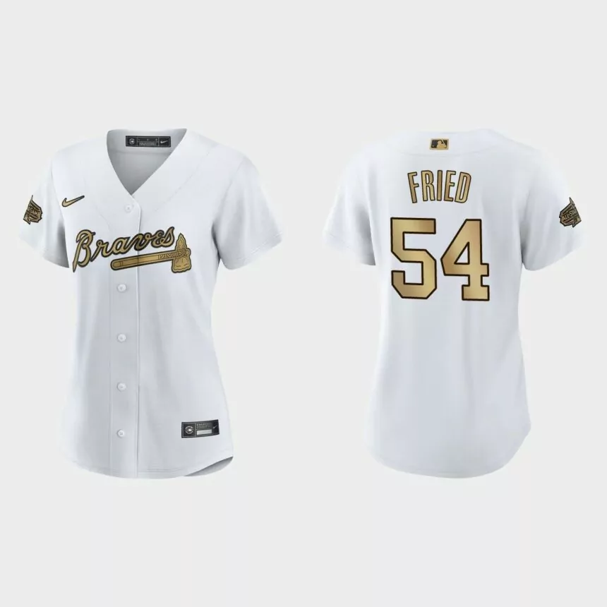 Women Atlanta Braves Max Fried White 2022 MLB All-Star Game Replica Jersey