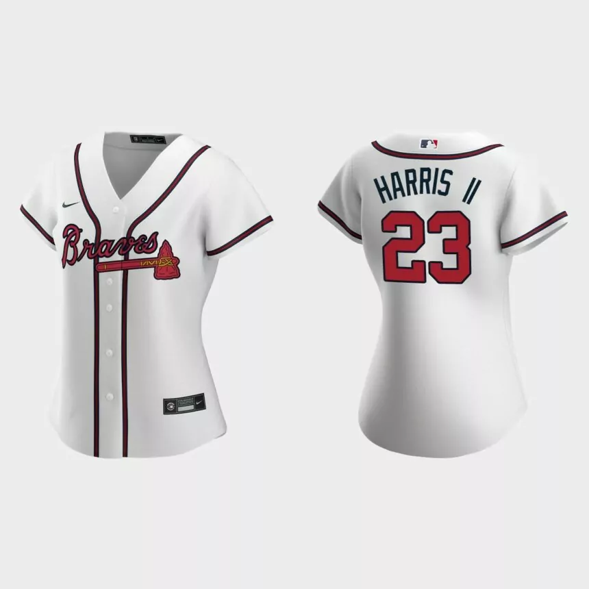 Women Atlanta Braves Michael Harris II White Replica Jersey