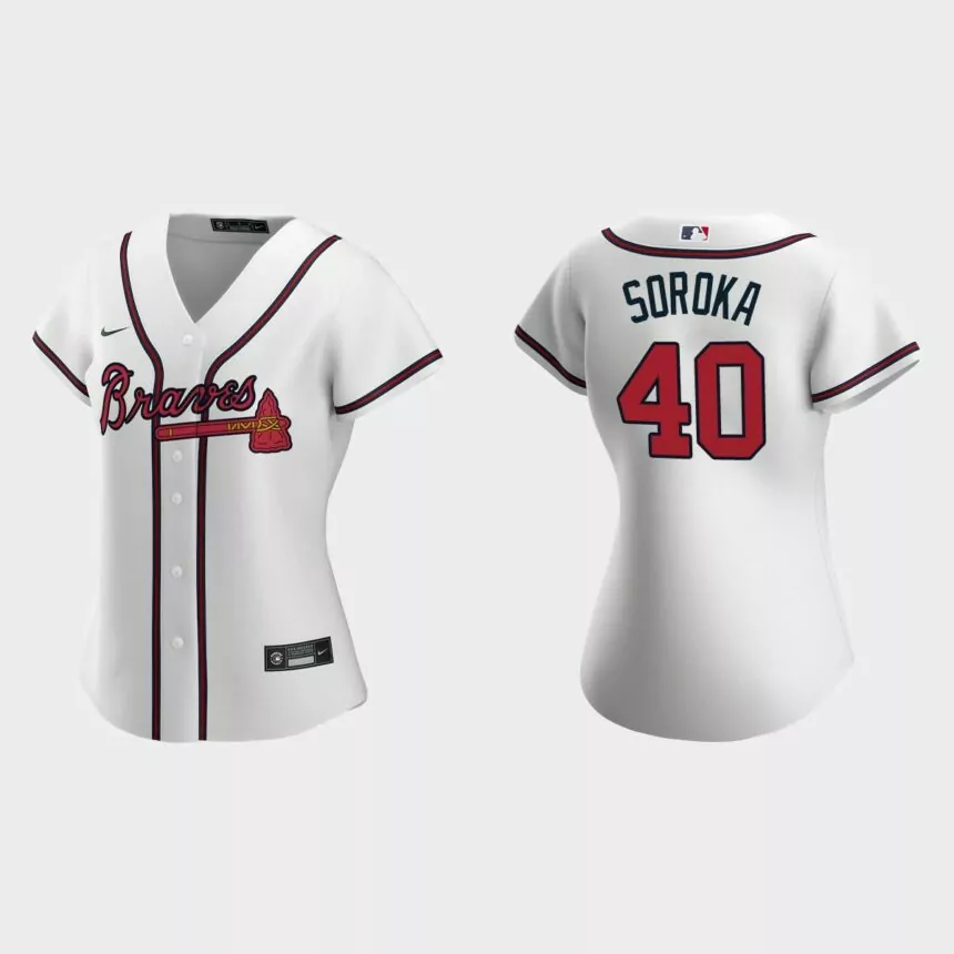 Women Atlanta Braves Mike Soroka White Replica Jersey