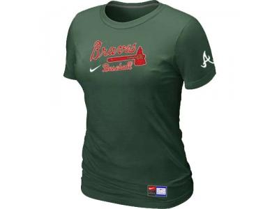 Women Atlanta Braves NEW D.Green Short Sleeve Practice T-Shirt