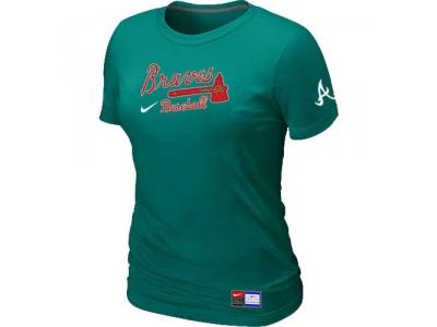 Women Atlanta Braves NEW L.Green Short Sleeve Practice T-Shirt