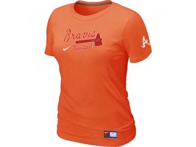 Women Atlanta Braves NEW Orange Short Sleeve Practice T-Shirt