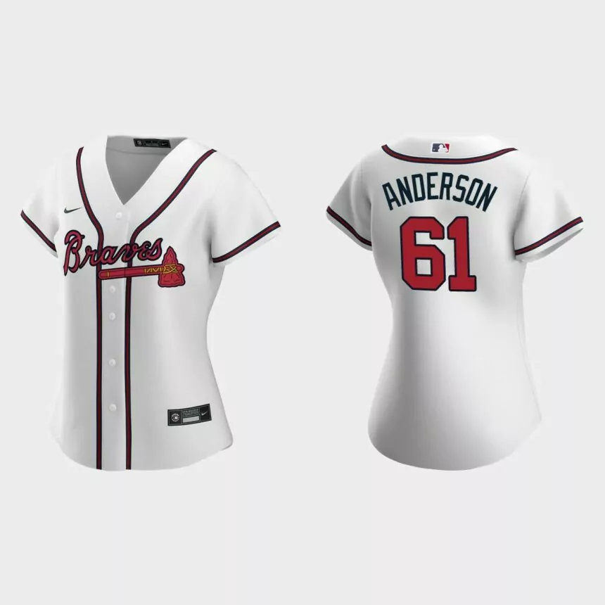 Women Atlanta Braves Nick Anderson White Replica Jersey