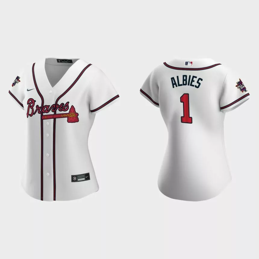 Women Atlanta Braves Ozzie Albies White 2021 MLB All-Star Game Replica Jersey