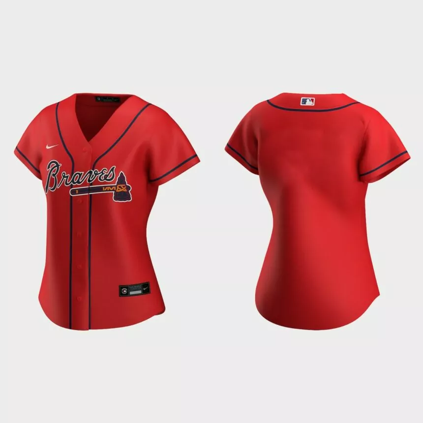 Women Atlanta Braves Red Replica Jersey