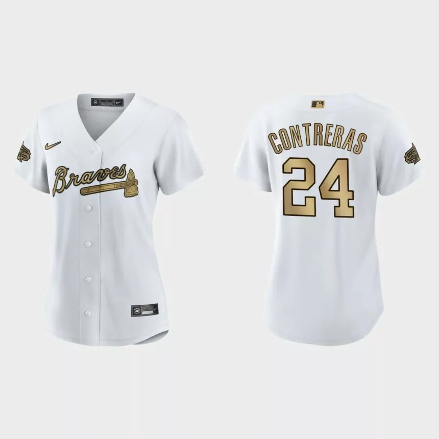 Women Atlanta Braves William Contreras White 2022 MLB All-Star Game Replica Jersey