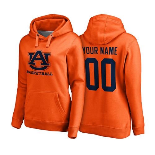 Women Auburn Tigers Orange Custom Name And Number Basketball Hoodie