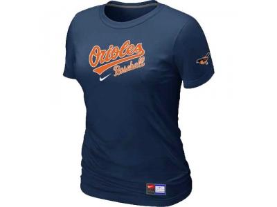 Women Baltimore Orioles NEW D.Blue Short Sleeve Practice T-Shirt