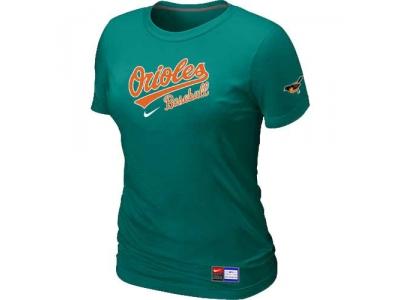 Women Baltimore Orioles NEW L.Green Short Sleeve Practice T-Shirt