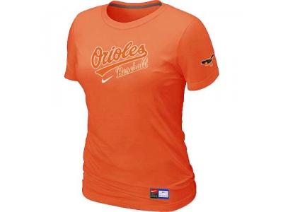Women Baltimore Orioles NEW Orange Short Sleeve Practice T-Shirt