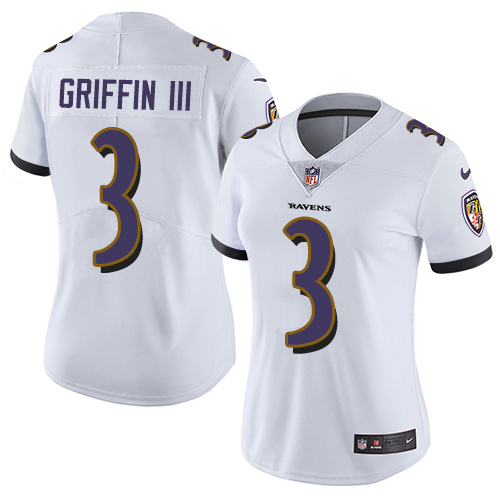 Women Baltimore Ravens #3 Robert Griffin III Vapor Untouchable Limited White Jersey