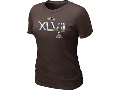 Women Baltimore Ravens 2012 Super Bowl XLVII On Our Way Brown T-Shirt