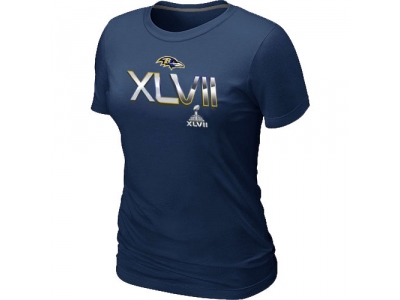 Women Baltimore Ravens 2012 Super Bowl XLVII On Our Way D.Blue T-Shirt