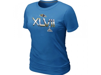 Women Baltimore Ravens 2012 Super Bowl XLVII On Our Way L.blue T-Shirt