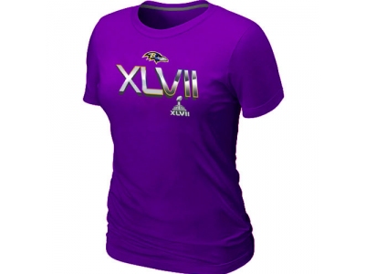 Women Baltimore Ravens 2012 Super Bowl XLVII On Our Way Purple T-Shirt
