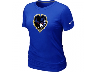 Women Baltimore Ravens Tean Logo Blue T-Shirt