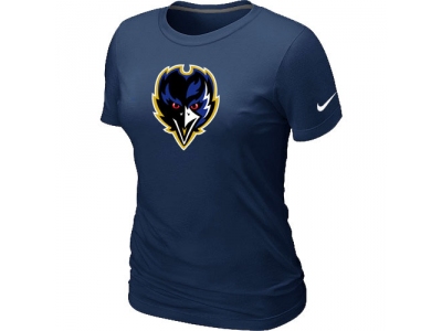 Women Baltimore Ravens Tean Logo D.Blue T-Shirt