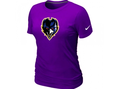 Women Baltimore Ravens Tean Logo Purple T-Shirt