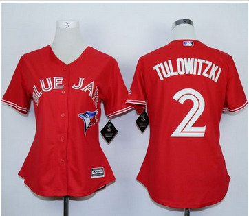 Women Blue Jays #2 Troy Tulowitzki Red Canada Day Stitched MLB Jersey